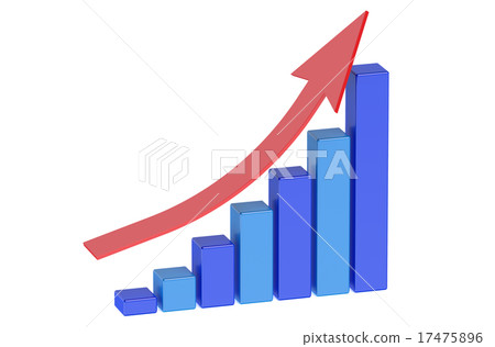 Growing bar chart with arrow Growing bar chart with arrow 17475896