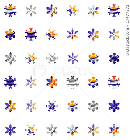 Set of abstract colorful snowflake logo icons Set of abstract colorful snowflake logo icons 17477272