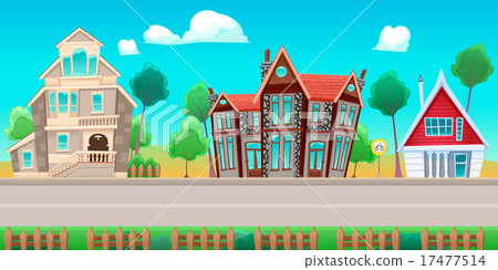 Road with houses 17477514