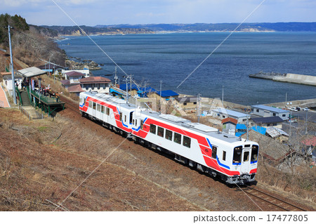 The stage of "Ami-chan", the sleeve departs Hama Station and Horiuchi Station North of the Sanriku Railway North The stage of "Ami-chan", the sleeve departs Hama Station and Horiuchi Station North of the Sanriku Railway North 17477805