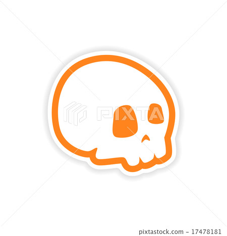 icon sticker realistic design on paper skull 17478181