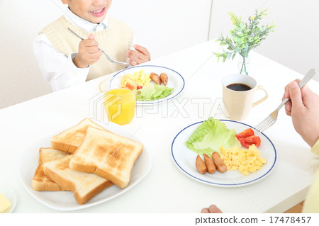 早餐父母和孩子男孩 17478457