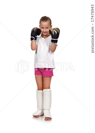 girl with thai boxing gloves 17478943