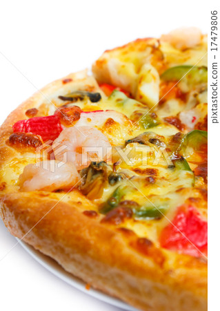 Delicious pizza with seafood. Delicious pizza with seafood. 17479806