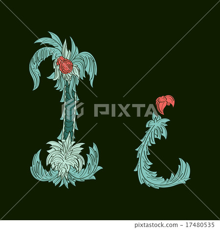Abstract letter I logo icon in Blue tropical Abstract letter I logo icon in Blue tropical 17480535