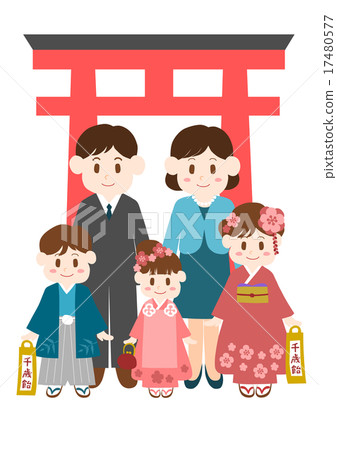 Illustration family with Shichigosan 3 17480577