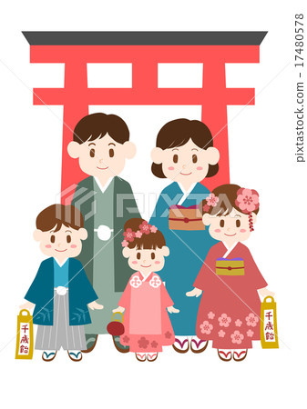 Illustration family with Shichigosan 3 17480578