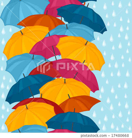 Seamless pattern with colored umbrellas for 17480668