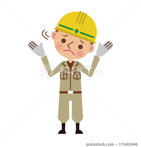 Civil engineer with embarrassed expression 17480946