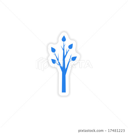icon sticker realistic design on paper tree icon sticker realistic design on paper tree 17481223