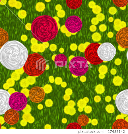 Flowers on meadow seamless generated hires texture Flowers on meadow seamless generated hires texture 17482142