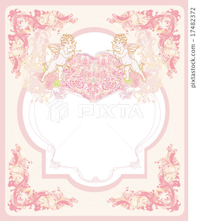 happy valentines day vintage card with cupids happy valentines day vintage card with cupids 17482372