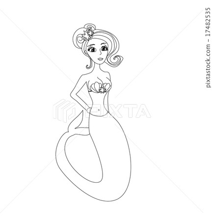 Beautiful mermaid - doodle illustration 17482535