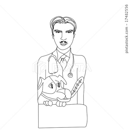 Dog and veterinarian - vector illustration. 17482556