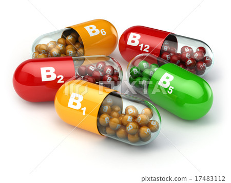 Vitamin B. Capsules B1 B2 B6 B12  17483112
