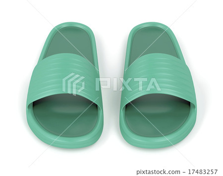 Front view of green slippers 17483257