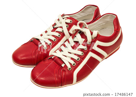 Red leather sneakers Red leather sneakers 17486147