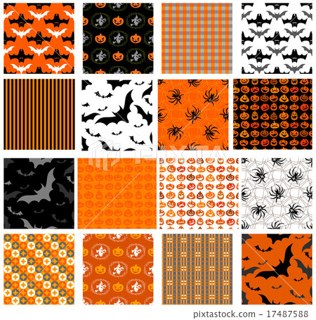 Set of seamless halloween patterns Set of seamless halloween patterns 17487588