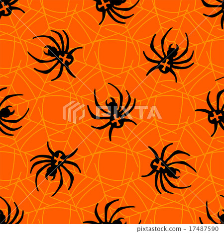 Spiders on Webs seamless pattern Spiders on Webs seamless pattern 17487590