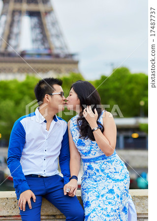 Young romantic Asian couple in Paris, France Young romantic Asian couple in Paris, France 17487737