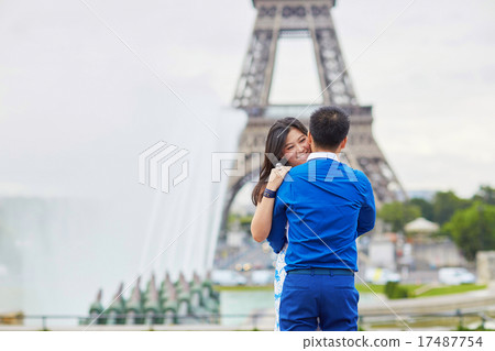 Young romantic Asian couple in Paris, France 17487754
