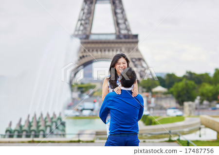 Young romantic Asian couple in Paris, France 17487756