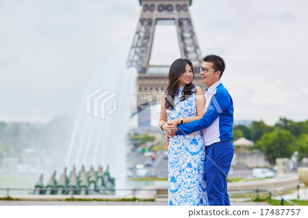 Young romantic Asian couple in Paris, France 17487757