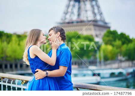 Beautiful young dating couple in Paris 17487796