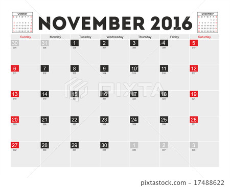 Vector planning calendar November 2016 Vector planning calendar November 2016 17488622