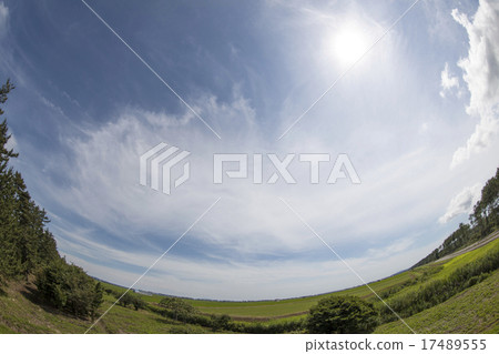 Akita prefecture Ogata village Japan's lowest mountain "Ogata Fuji" view (fisheye lens use) Akita prefecture Ogata village Japan's lowest mountain "Ogata Fuji" view (fisheye lens use) 17489555