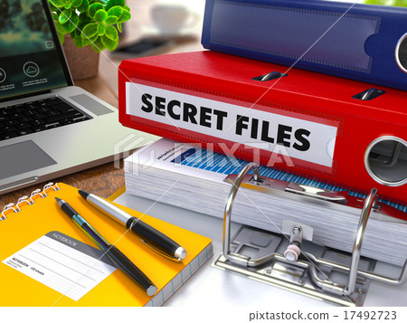Red Ring Binder with Inscription Secret Files. Red Ring Binder with Inscription Secret Files. 17492723