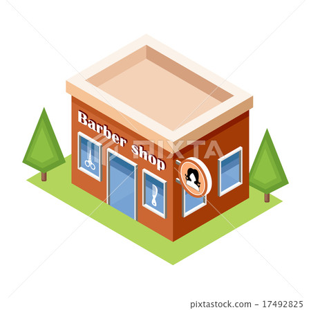 Isometric barber shop on a white background 17492825