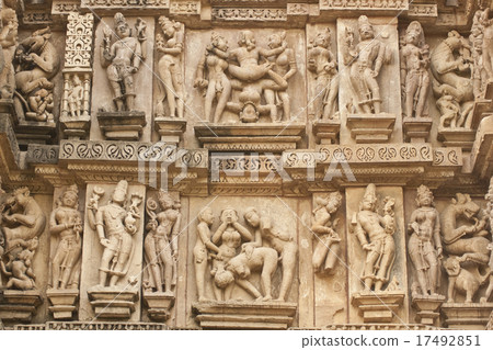 Erotic Temple Carvings at Khajuraho Erotic Temple Carvings at Khajuraho 17492851