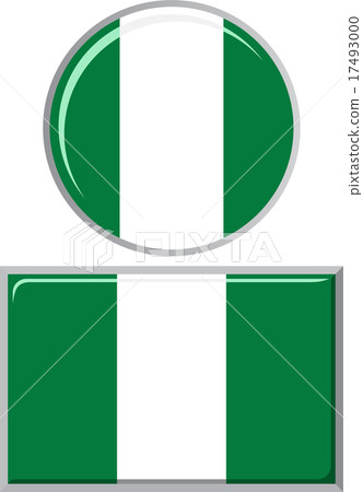 Nigerian round and square icon flag. Vector Nigerian round and square icon flag. Vector 17493000