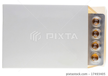 Blister in a box pack isolated on white background 17493405