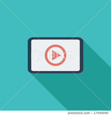 Video player flat icon. 17494040