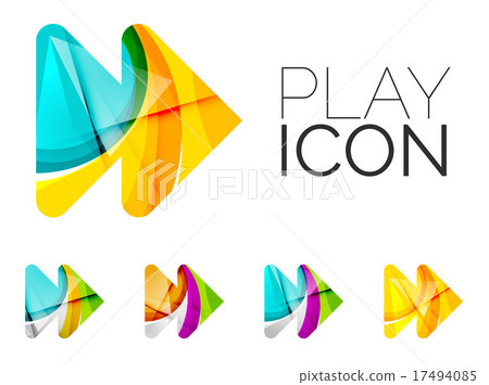Set of abstract next play arrow icon, business 17494085