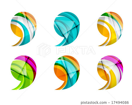 Set of abstract comma icon, business logotype 17494086