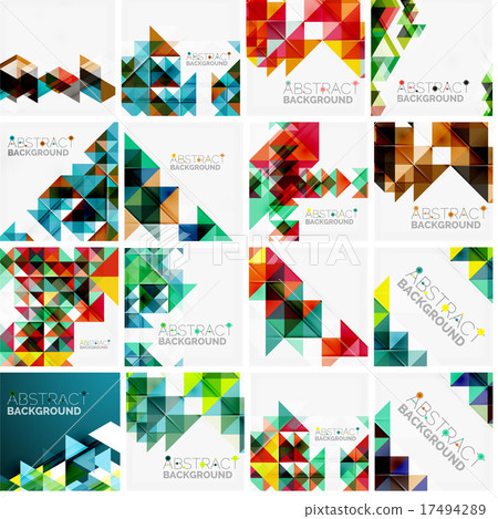 Set of triangle geometric abstract backgrounds Set of triangle geometric abstract backgrounds 17494289