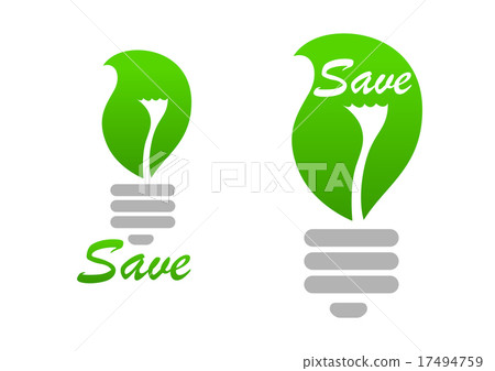 Light bulb icon with green leaf - Stock Illustration [17494759] - PIXTA