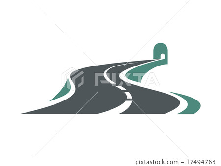 Mountain highway leading to a road tunnel Mountain highway leading to a road tunnel 17494763