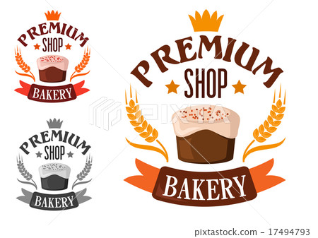 Premium bakery shop symbol with cake 17494793