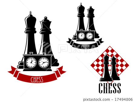 Chess tournament icons with chessmen 17494806