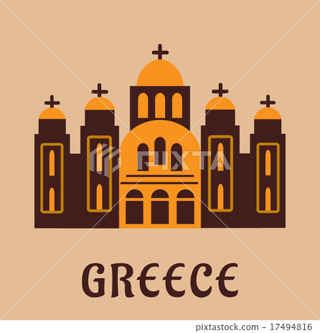 Old greek church flat icon Old greek church flat icon 17494816