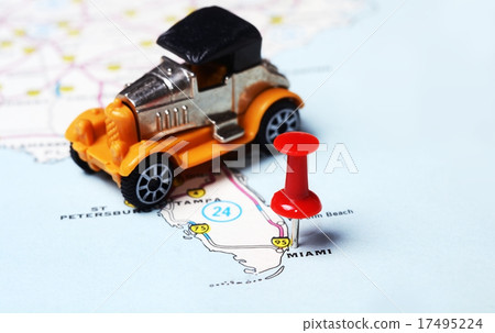Miami  USA map retro car 17495224
