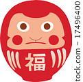 New Year's card material Daruma 17496400