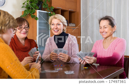 Female pensioners playing cards 17497361