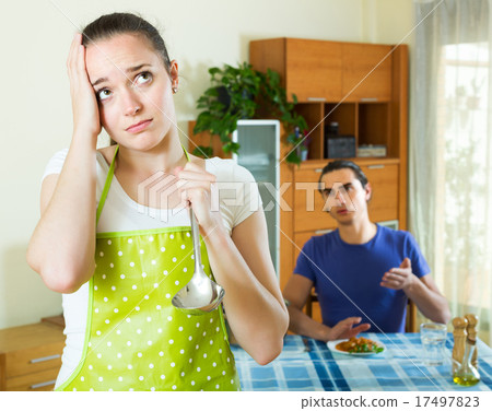 Girl serving lunch her man 17497823