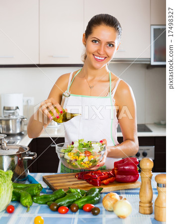 Girl enjoying vegetable salad 17498327