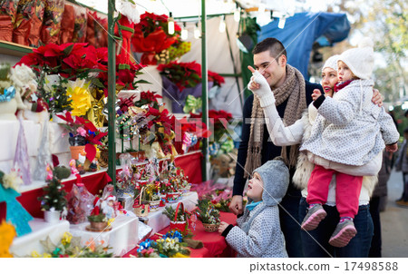 Family of four at Christmas market 17498588